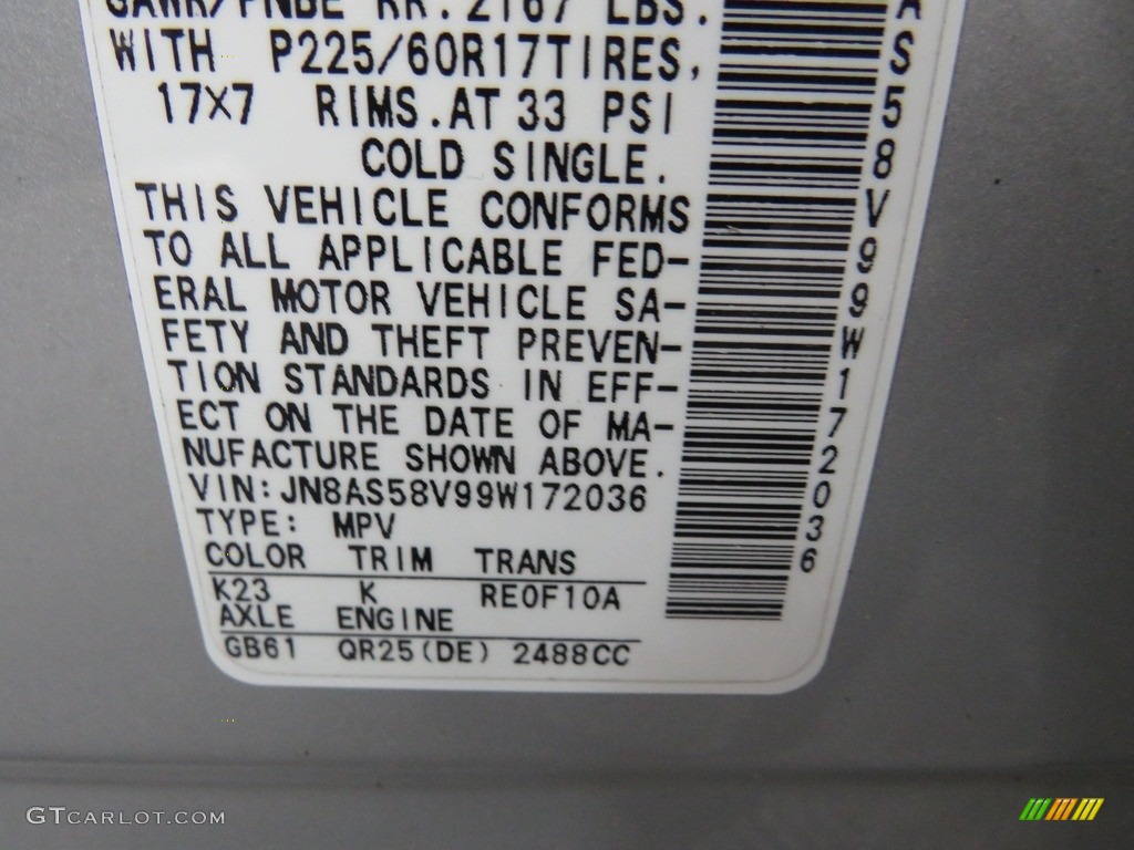 2009 Rogue SL AWD - Silver Ice / Gray photo #40