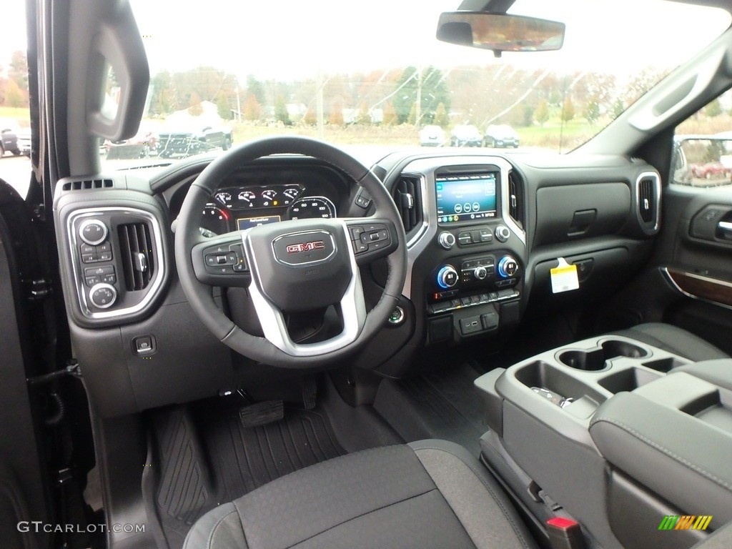 Jet Black Interior 2019 GMC Sierra 1500 SLE Double Cab 4WD Photo #130543042