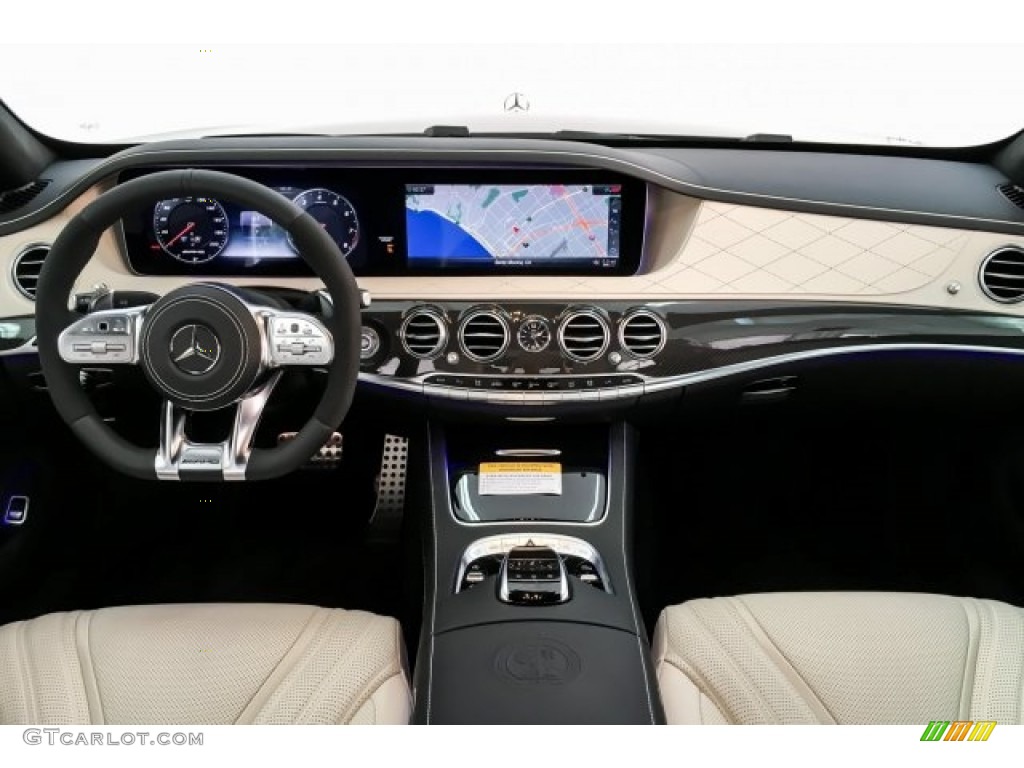 2019 Mercedes-Benz S AMG 63 4Matic Sedan Porcelain/Black Dashboard Photo #130554617