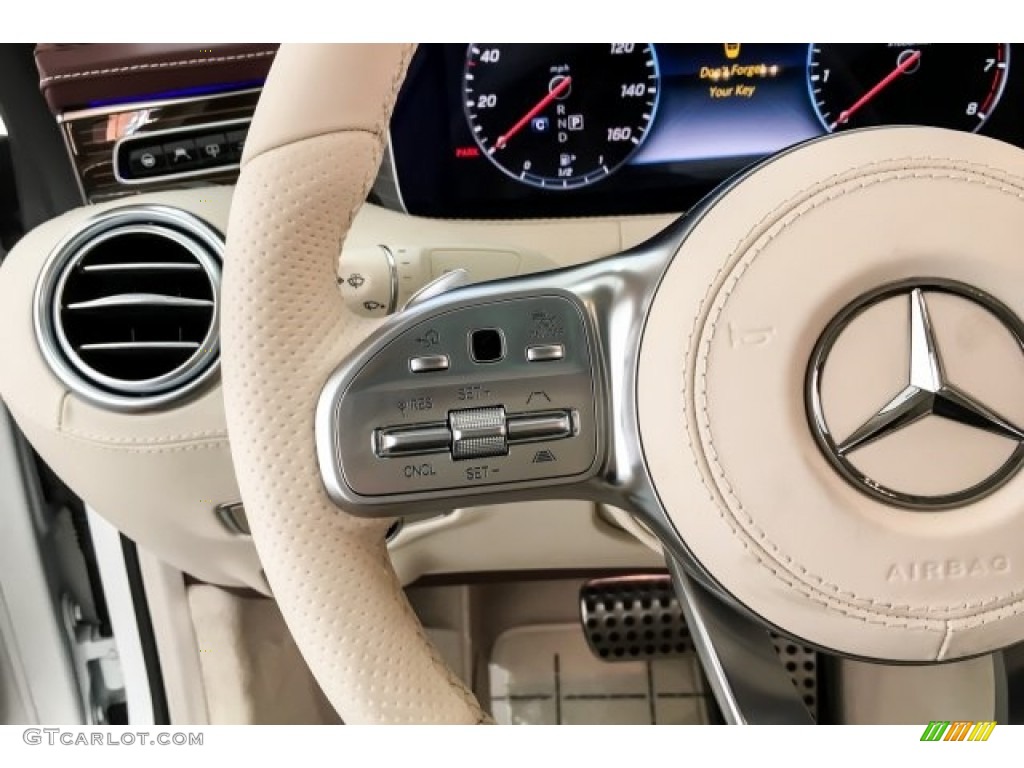 2019 Mercedes-Benz S 560 4Matic Coupe designo Porcelain Steering Wheel Photo #130556183