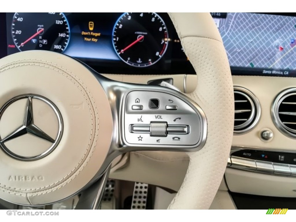2019 Mercedes-Benz S 560 4Matic Coupe designo Porcelain Steering Wheel Photo #130556207