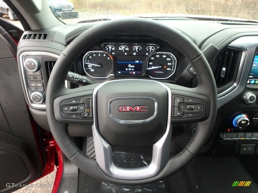 2019 GMC Sierra 1500 Elevation Double Cab 4WD Jet Black Steering Wheel Photo #130569861