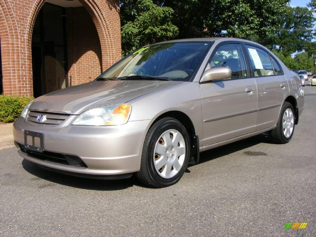 2001 Civic EX Sedan - Titanium Metallic / Beige photo #1