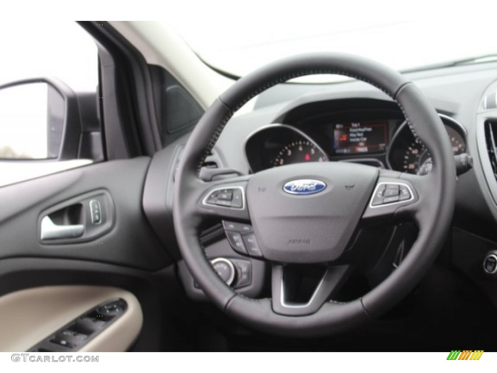 2019 Ford Escape SEL Medium Light Stone Steering Wheel Photo #130575906