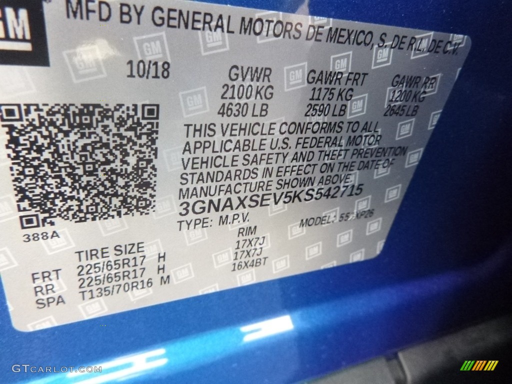 2019 Equinox LS AWD - Kinetic Blue Metallic / Medium Ash Gray photo #14