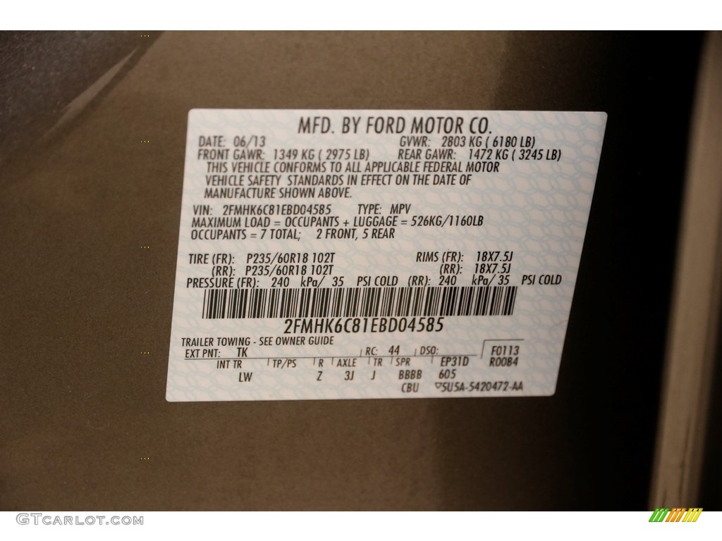2014 Flex SEL AWD - Mineral Gray / Charcoal Black photo #20