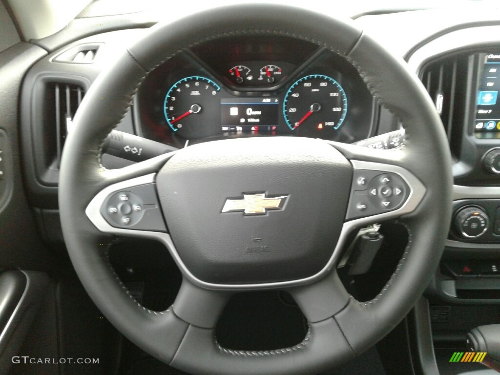 2019 Chevrolet Colorado LT Crew Cab Jet Black Steering Wheel Photo #130580349