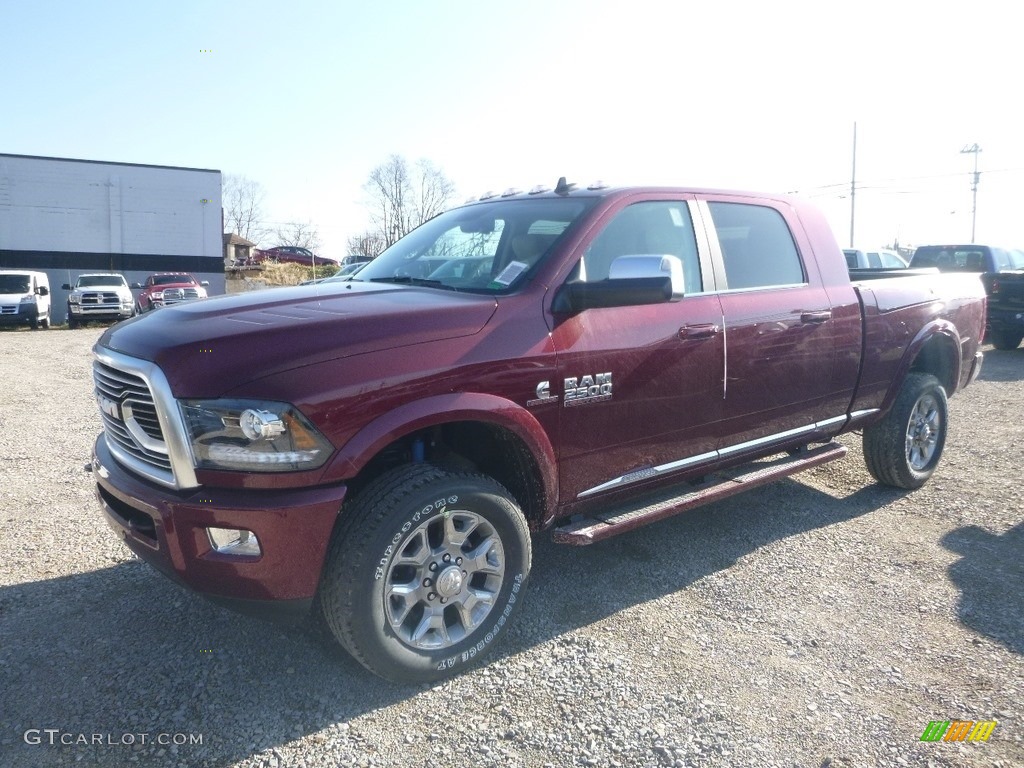 2018 2500 Laramie Longhorn Mega Cab 4x4 - Delmonico Red Pearl / Brown/Light Frost Beige photo #1