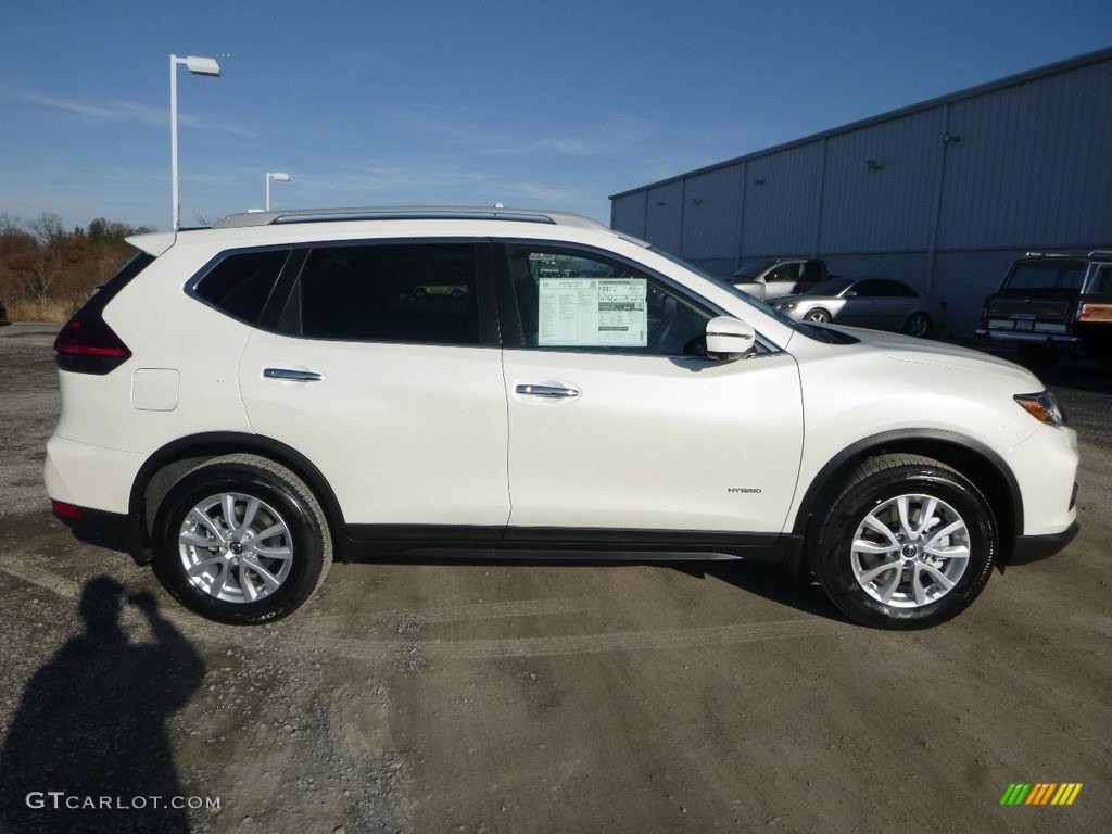 Pearl White 2019 Nissan Rogue SV AWD Hybrid Exterior Photo #130584792