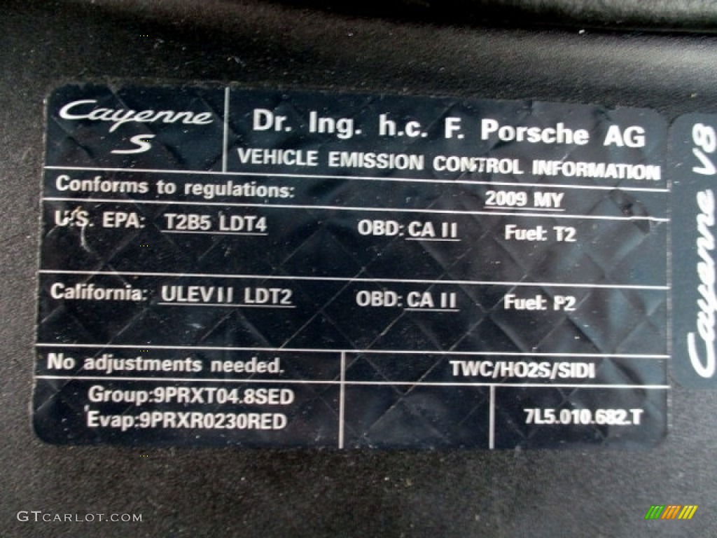 2009 Porsche Cayenne S Info Tag Photos