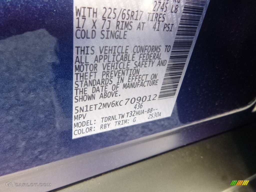 2019 Rogue SV AWD Hybrid - Caspian Blue / Charcoal photo #15