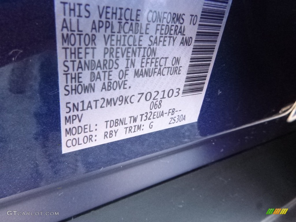2019 Rogue SV AWD - Caspian Blue / Charcoal photo #14
