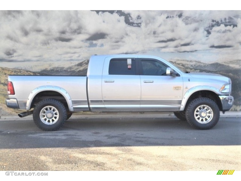 2012 Ram 2500 HD Laramie Longhorn Mega Cab 4x4 - Bright Silver Metallic / Light Pebble Beige/Bark Brown photo #2