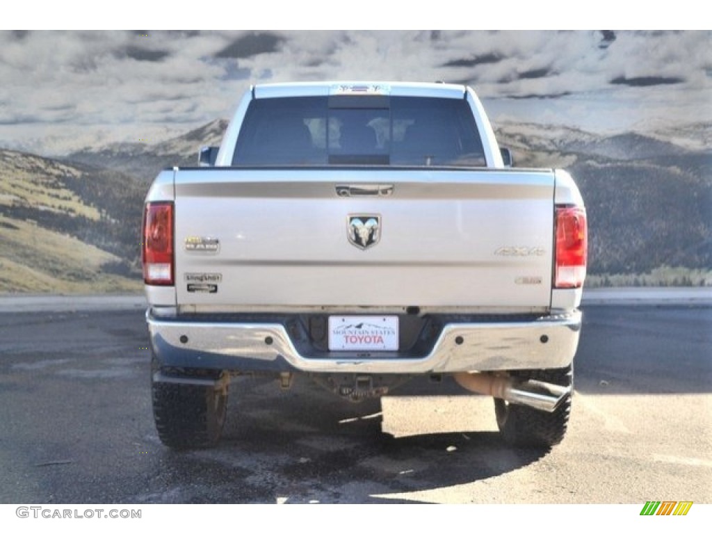 2012 Ram 2500 HD Laramie Longhorn Mega Cab 4x4 - Bright Silver Metallic / Light Pebble Beige/Bark Brown photo #9