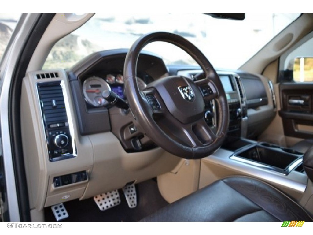 2012 Ram 2500 HD Laramie Longhorn Mega Cab 4x4 - Bright Silver Metallic / Light Pebble Beige/Bark Brown photo #10
