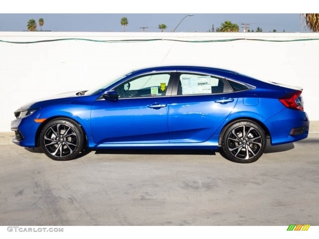 2019 Civic Sport Sedan - Agean Blue Metallic / Black photo #9