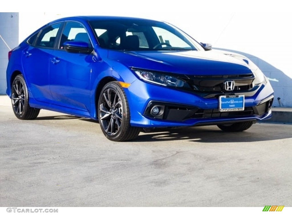 Agean Blue Metallic 2019 Honda Civic Sport Sedan Exterior Photo #130595854
