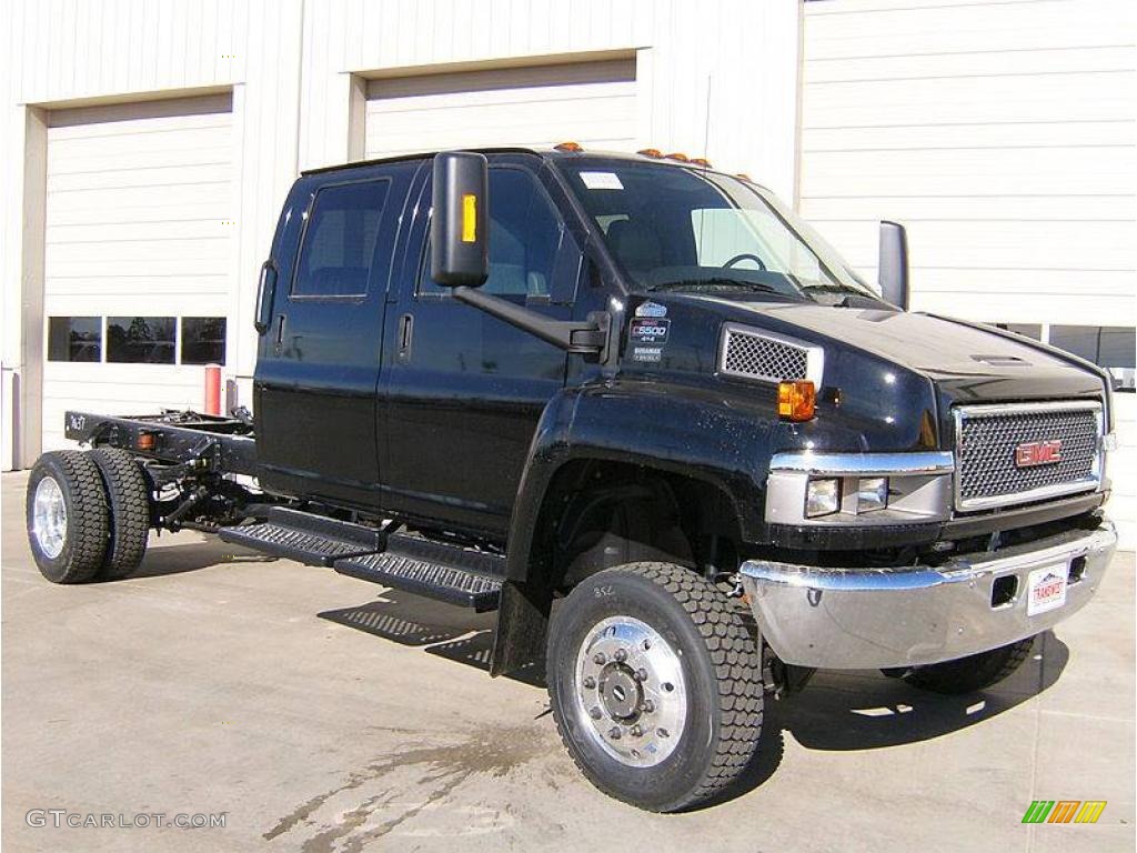 2009 C Series Topkick C5500 Crew Cab 4x4 Chassis - Onyx Black / Dark Pewter photo #1