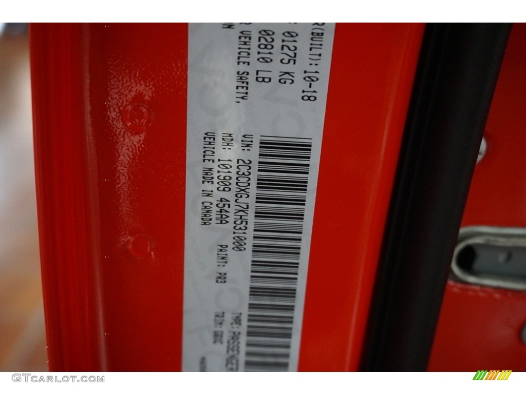 2019 Charger Color Code PR3 for Torred Photo #130597140