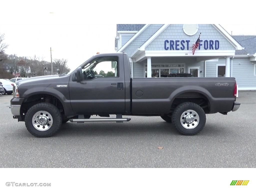 2006 F250 Super Duty XLT Regular Cab 4x4 - Dark Shadow Gray Metallic / Tan photo #4