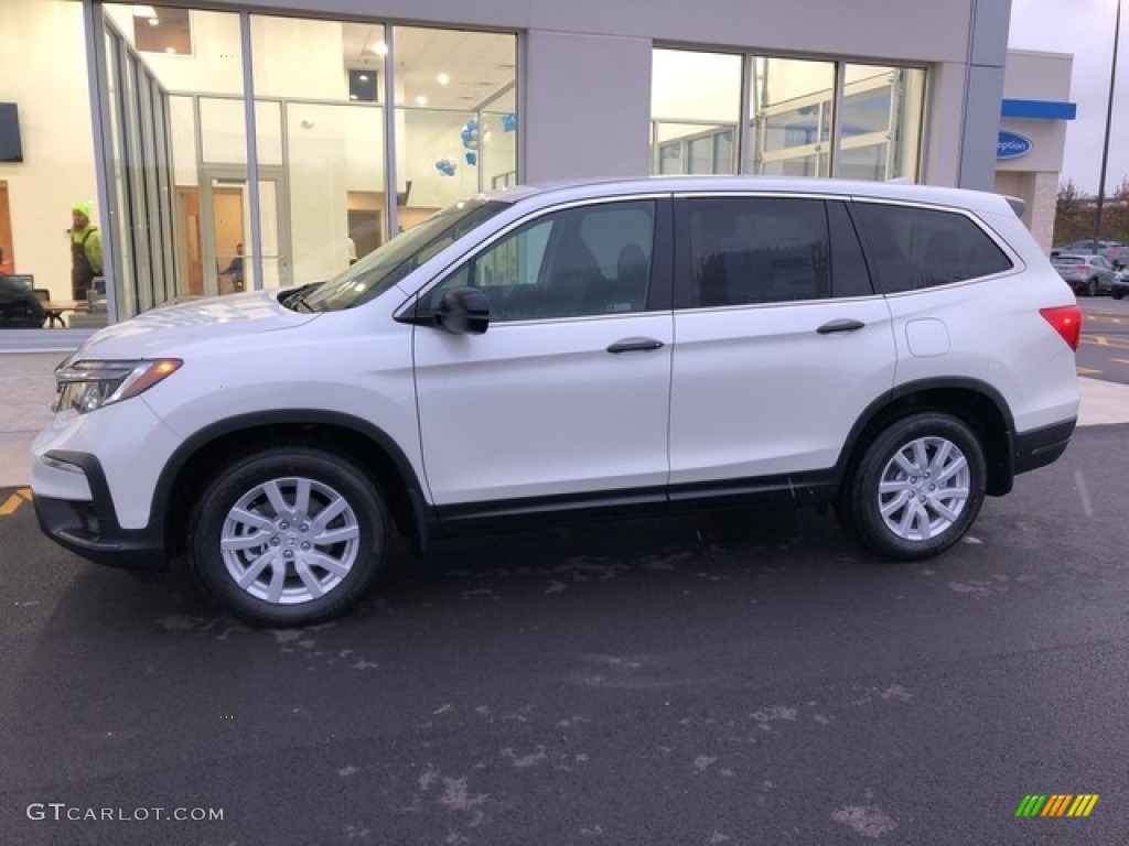 White Diamond Pearl 2019 Honda Pilot LX AWD Exterior Photo #130600704