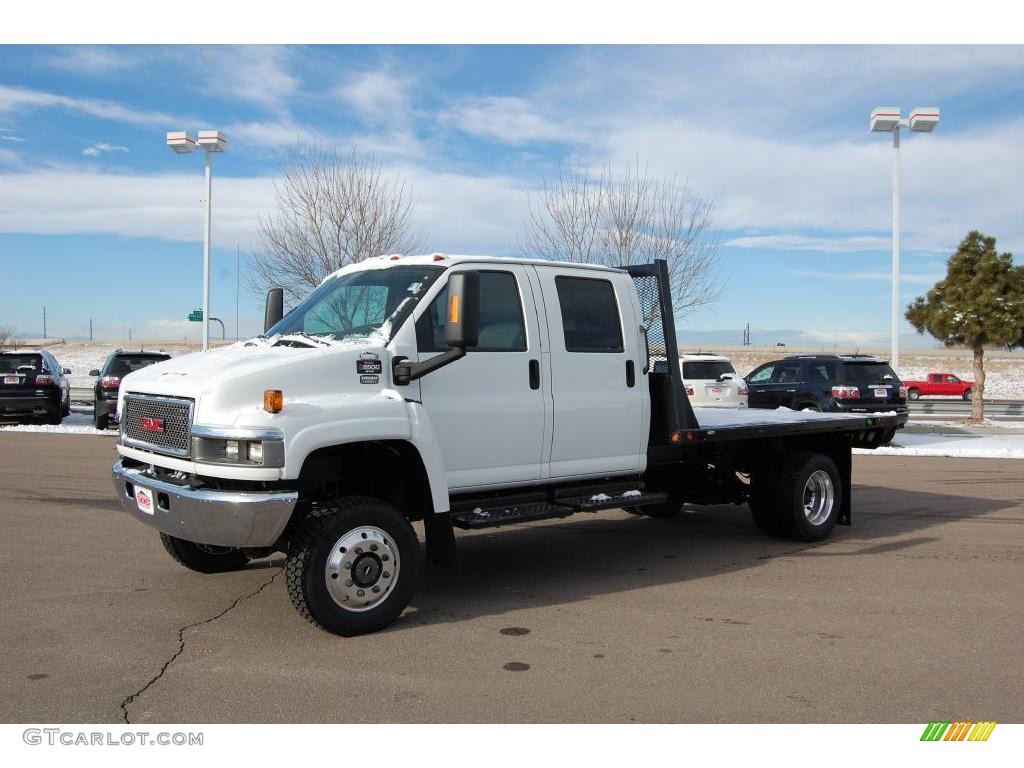 2008 C Series Topkick C5500 Crew Cab 4x4 Chassis - Summit White / Pewter photo #1