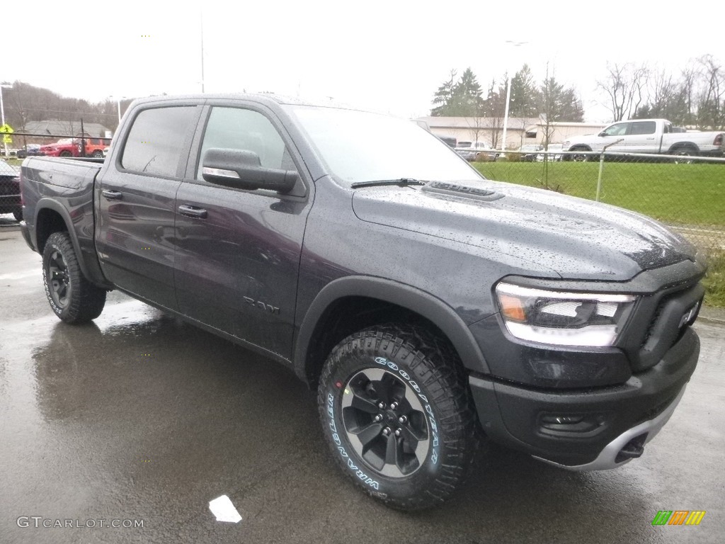 2019 1500 Rebel Crew Cab 4x4 - Maximum Steel Metallic / Black/Red photo #7