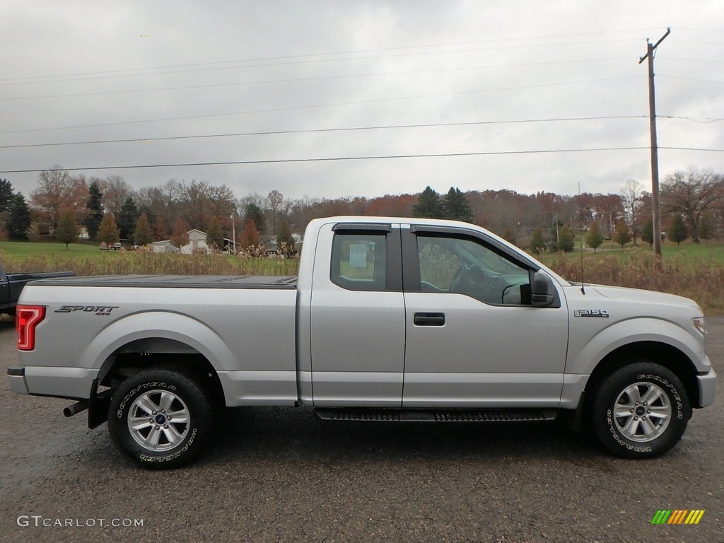 2015 F150 XL SuperCab 4x4 - Ingot Silver Metallic / Medium Earth Gray photo #5