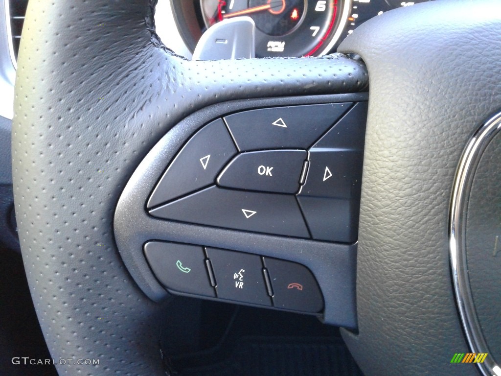 2019 Dodge Charger R/T Scat Pack Black Steering Wheel Photo #130613643