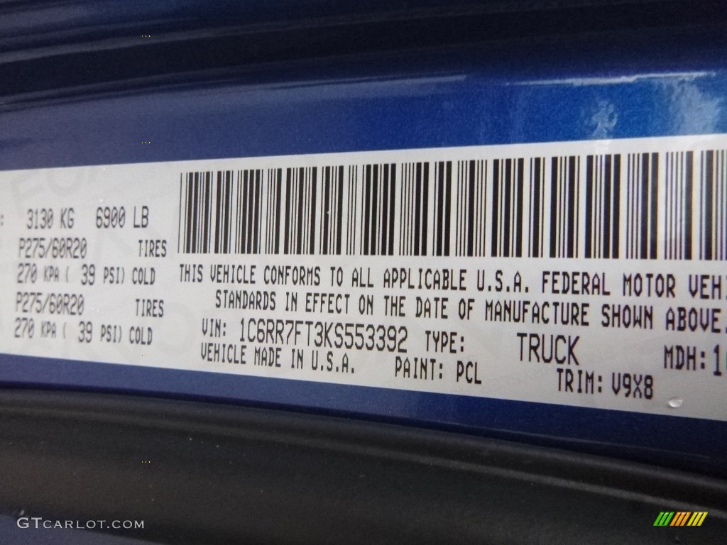 2019 1500 Classic Express Quad Cab 4x4 - Blue Streak Pearl / Black photo #16