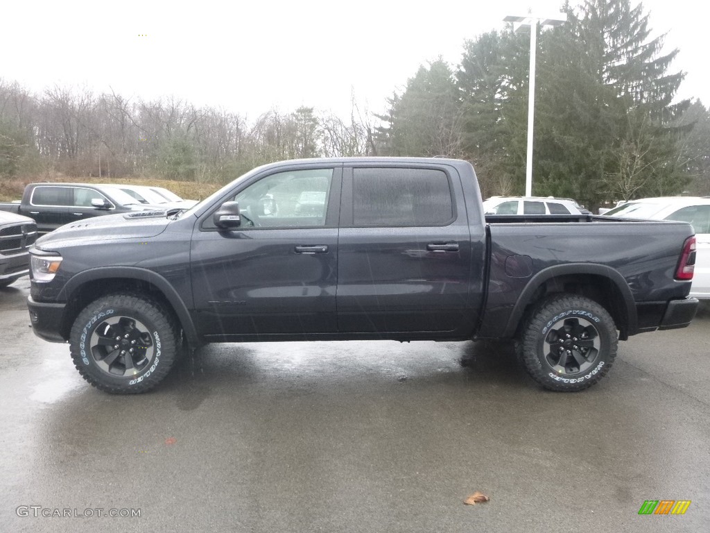 2019 1500 Rebel Crew Cab 4x4 - Maximum Steel Metallic / Black/Red photo #2