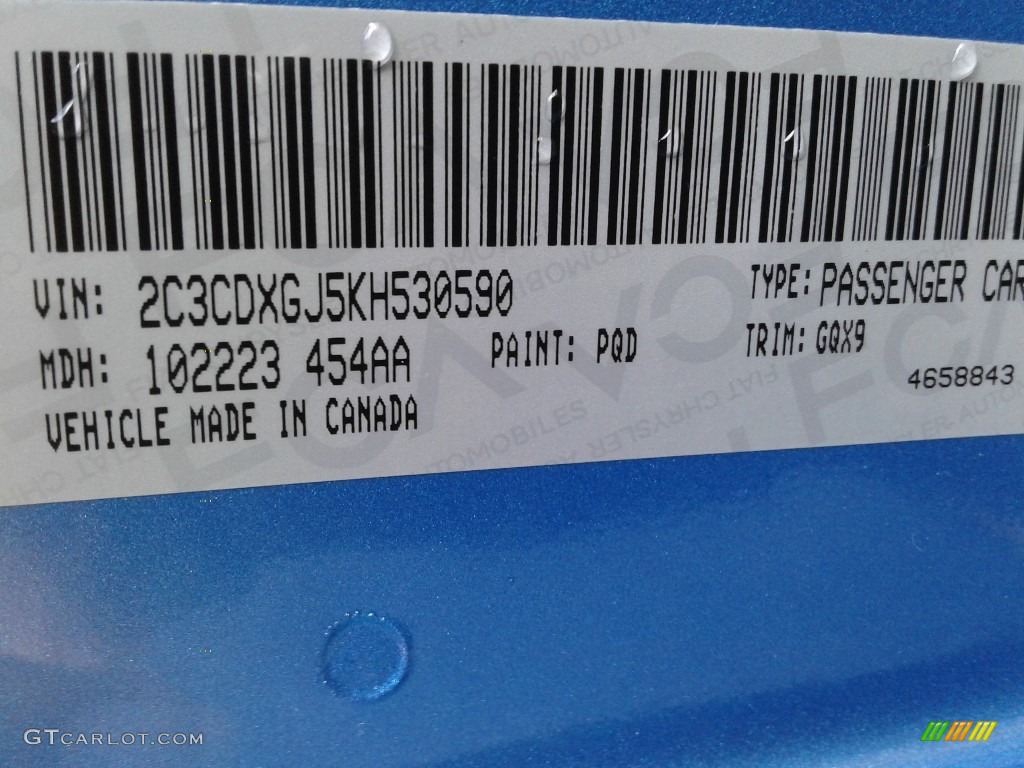 2019 Charger Color Code PQD for B5 Blue Pearl Photo #130616292