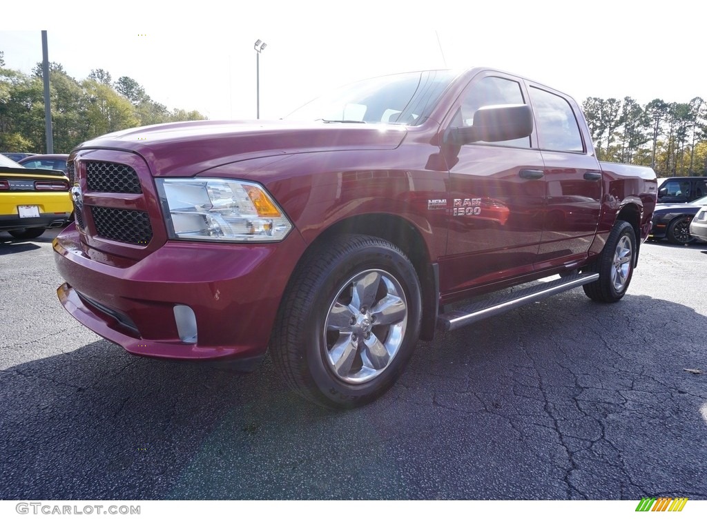 2015 1500 Express Crew Cab 4x4 - Deep Cherry Red Crystal Pearl / Black/Diesel Gray photo #3