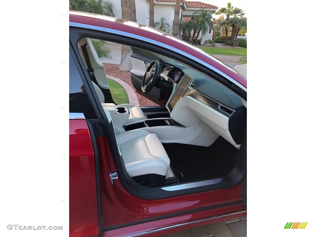 2018 Model S P100D - Red Multi-Coat / Parchment photo #8