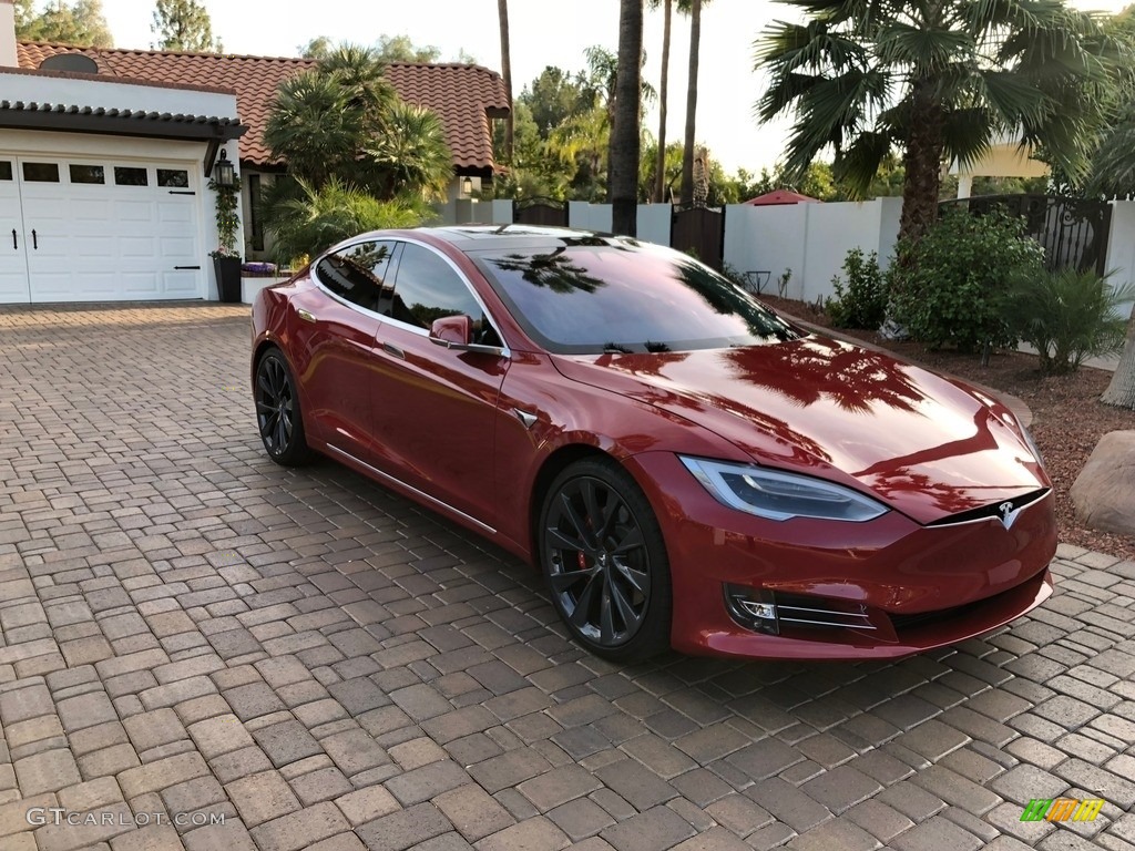 2018 Model S P100D - Red Multi-Coat / Parchment photo #19