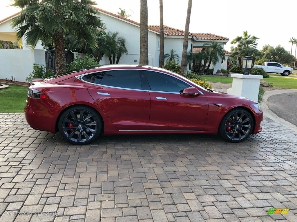 2018 Model S P100D - Red Multi-Coat / Parchment photo #26