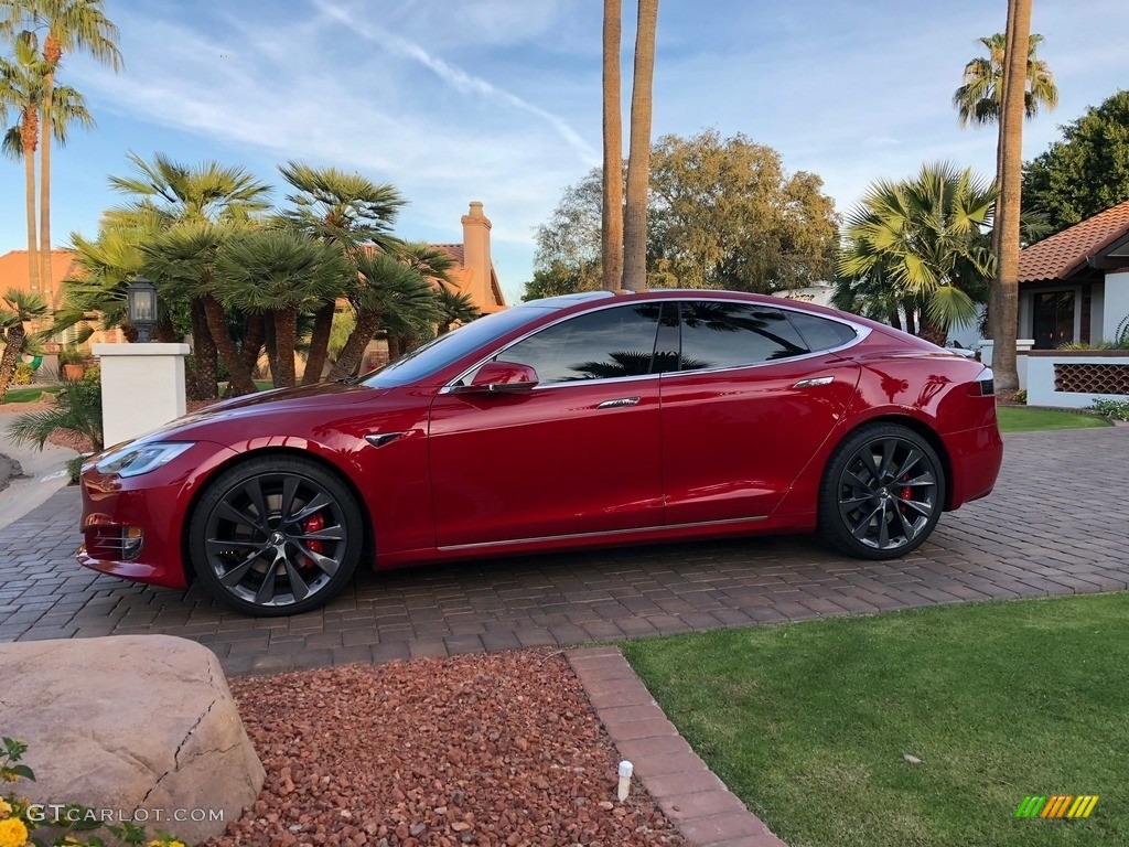 Red Multi-Coat 2018 Tesla Model S P100D Exterior Photo #130618152
