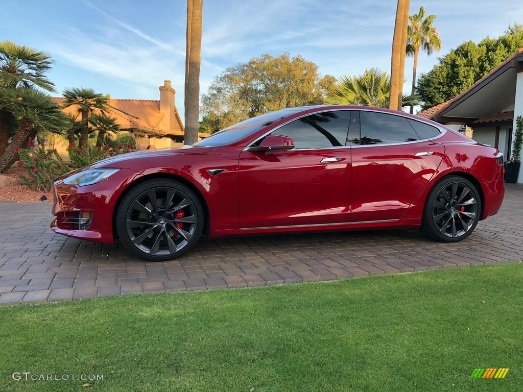Red Multi-Coat 2018 Tesla Model S P100D Exterior Photo #130618185