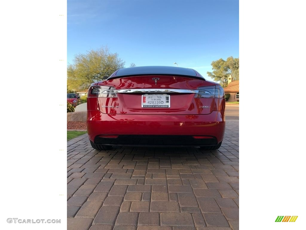 2018 Model S P100D - Red Multi-Coat / Parchment photo #35