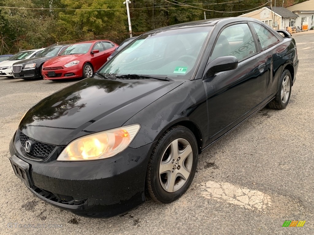 2005 Civic EX Coupe - Nighthawk Black Pearl / Black photo #8