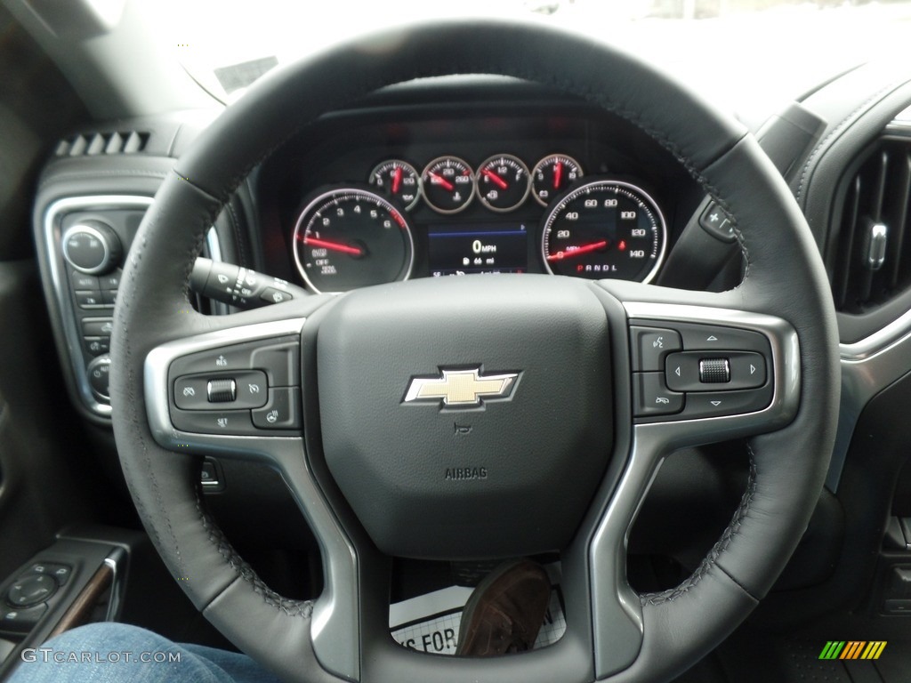 2019 Chevrolet Silverado 1500 LT Z71 Double Cab 4WD Jet Black Steering Wheel Photo #130625601
