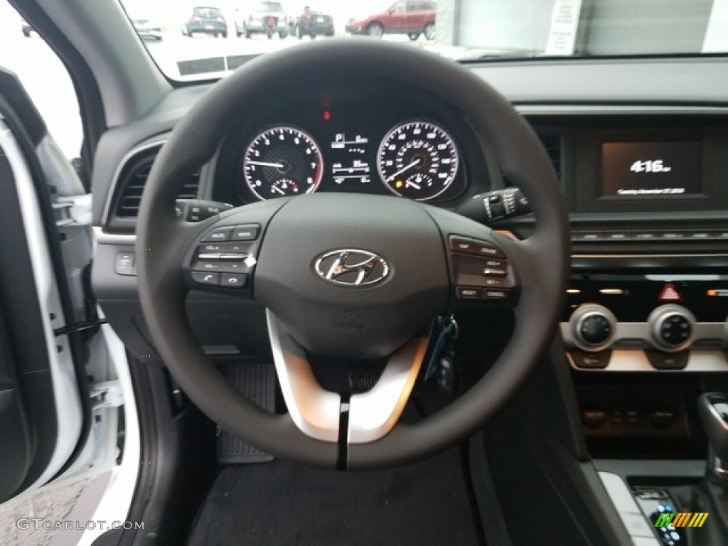 2019 Elantra SE - Quartz White Pearl / Black photo #12