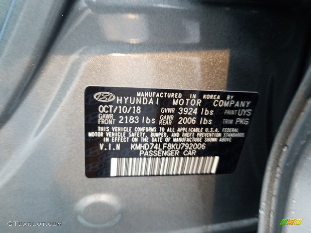 2019 Elantra SE - Machine Gray / Gray photo #23