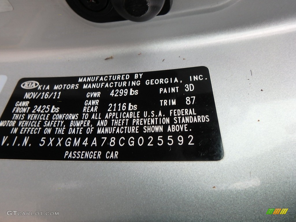 2012 Optima LX - Bright Silver / Gray photo #14