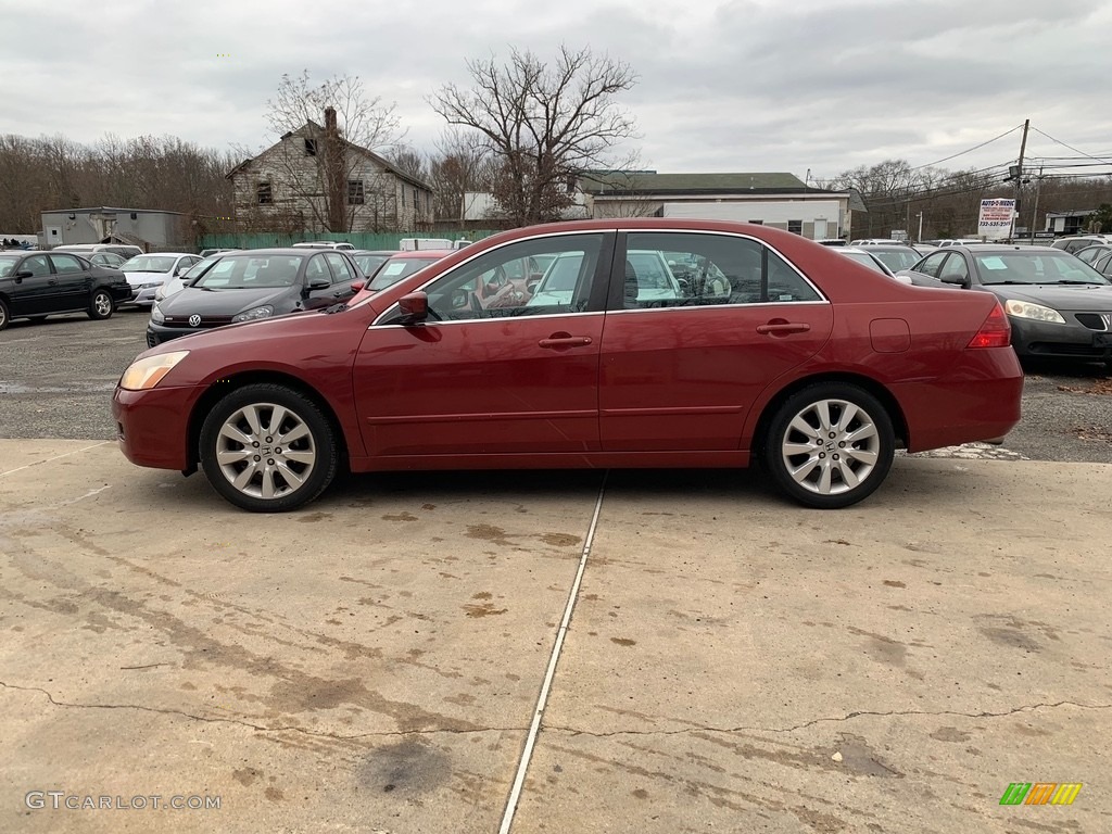 2007 Accord EX-L V6 Sedan - Moroccan Red Pearl / Gray photo #3