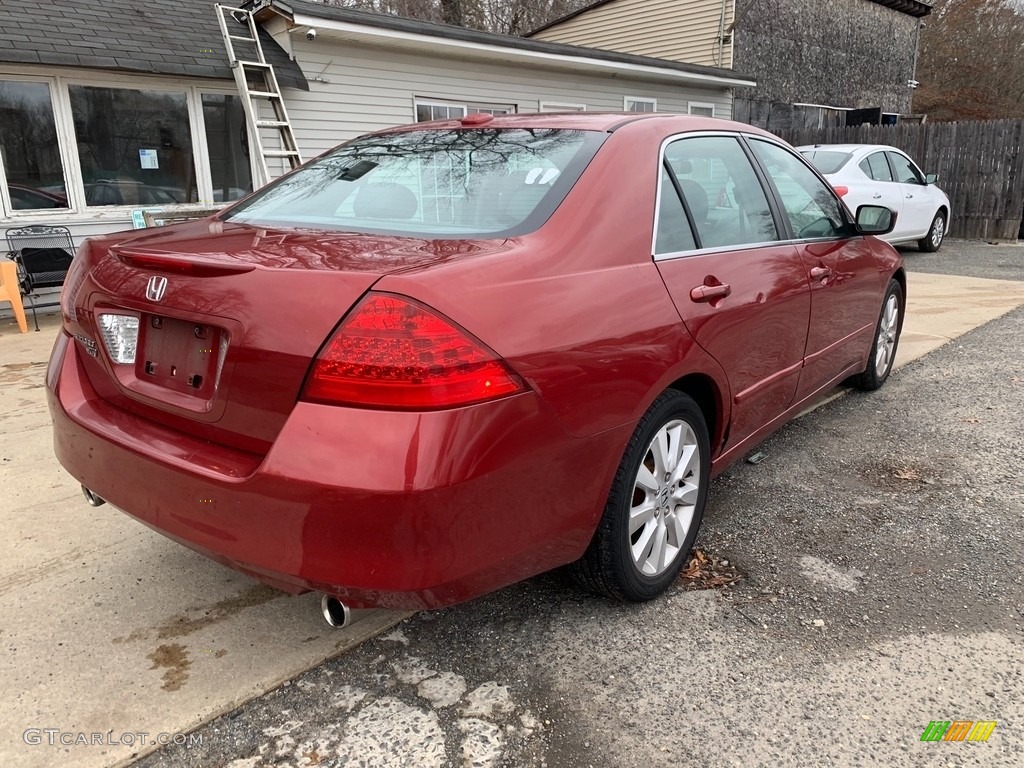 2007 Accord EX-L V6 Sedan - Moroccan Red Pearl / Gray photo #6