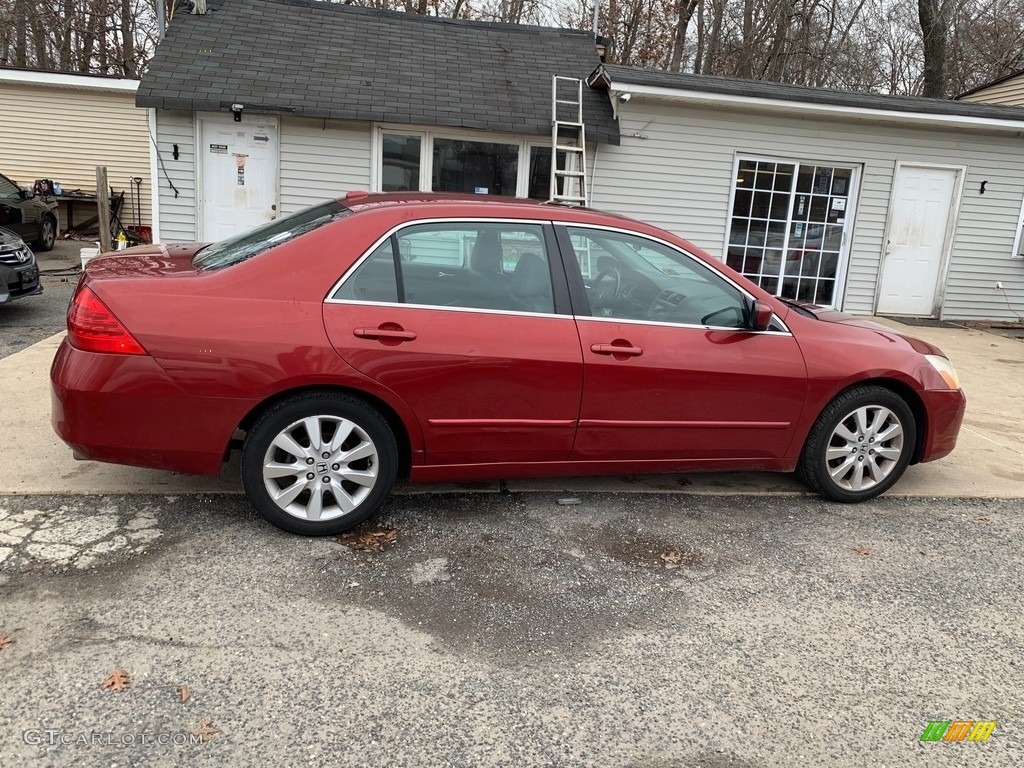 2007 Accord EX-L V6 Sedan - Moroccan Red Pearl / Gray photo #8
