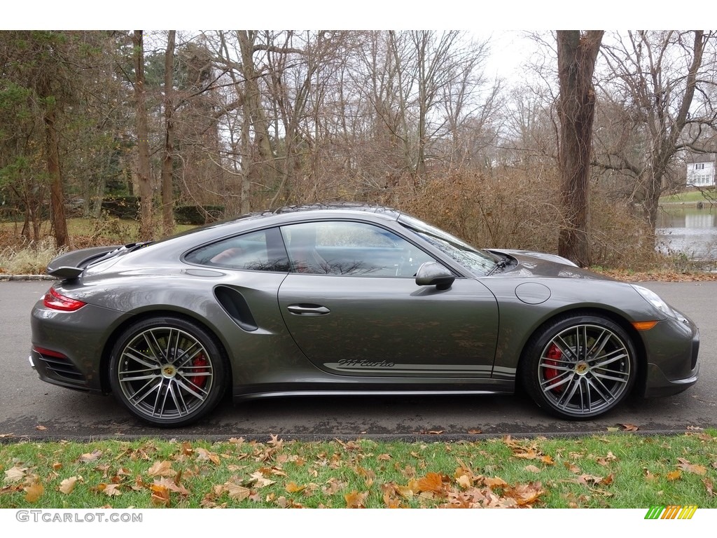 Agate Grey Metallic 2017 Porsche 911 Turbo Coupe Exterior Photo #130636986