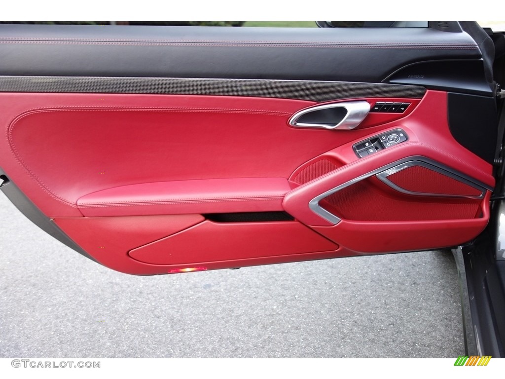 2017 Porsche 911 Turbo Coupe Black/Bordeaux Red Door Panel Photo #130637109
