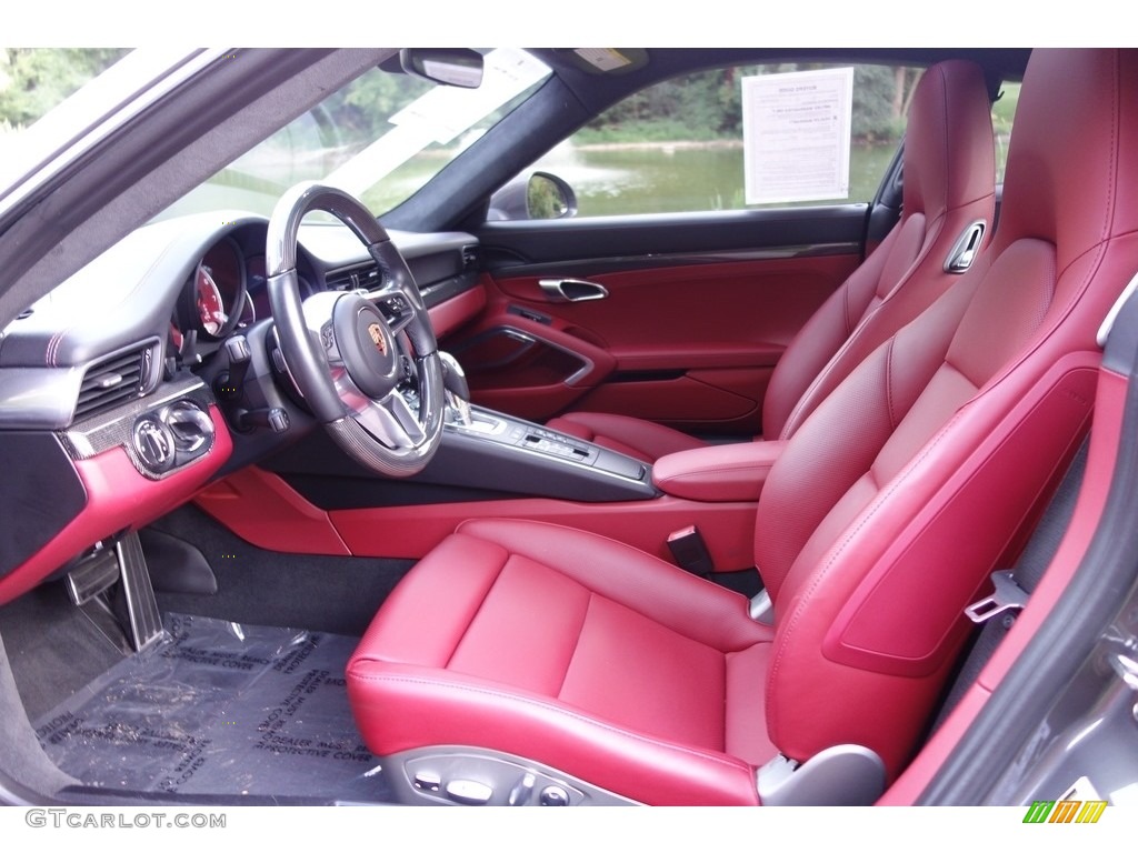 Black/Bordeaux Red Interior 2017 Porsche 911 Turbo Coupe Photo #130637136